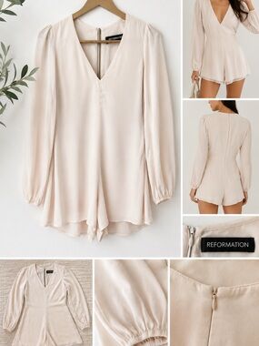 Reformation Blush Pink V-Neck Romper